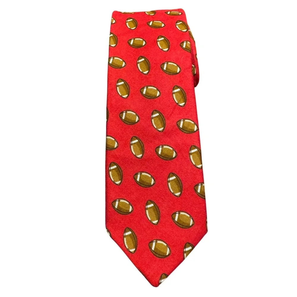 Crewcuts J.Crew Boys Cotton Necktie Red Football Print Kids Tie‎ 42